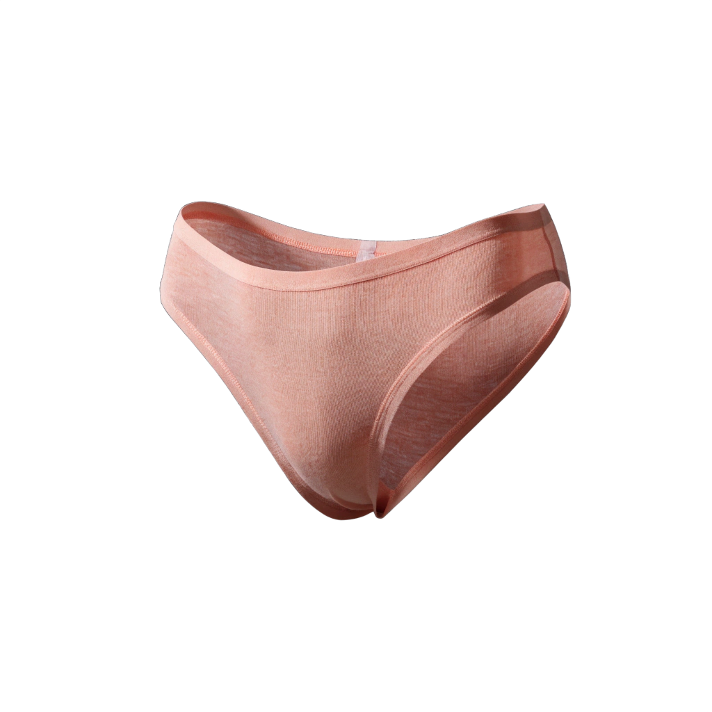 Peach cotton bikini underwear for women with a soft stretch waistband